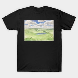 Watercolor Field Landscape T-Shirt